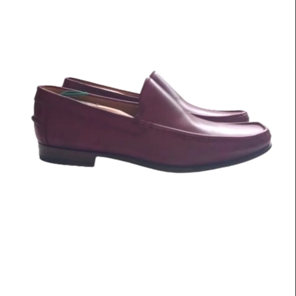 KITON Men's Calf Leather Slip on Loafers Shoes Burgundy size 9.5